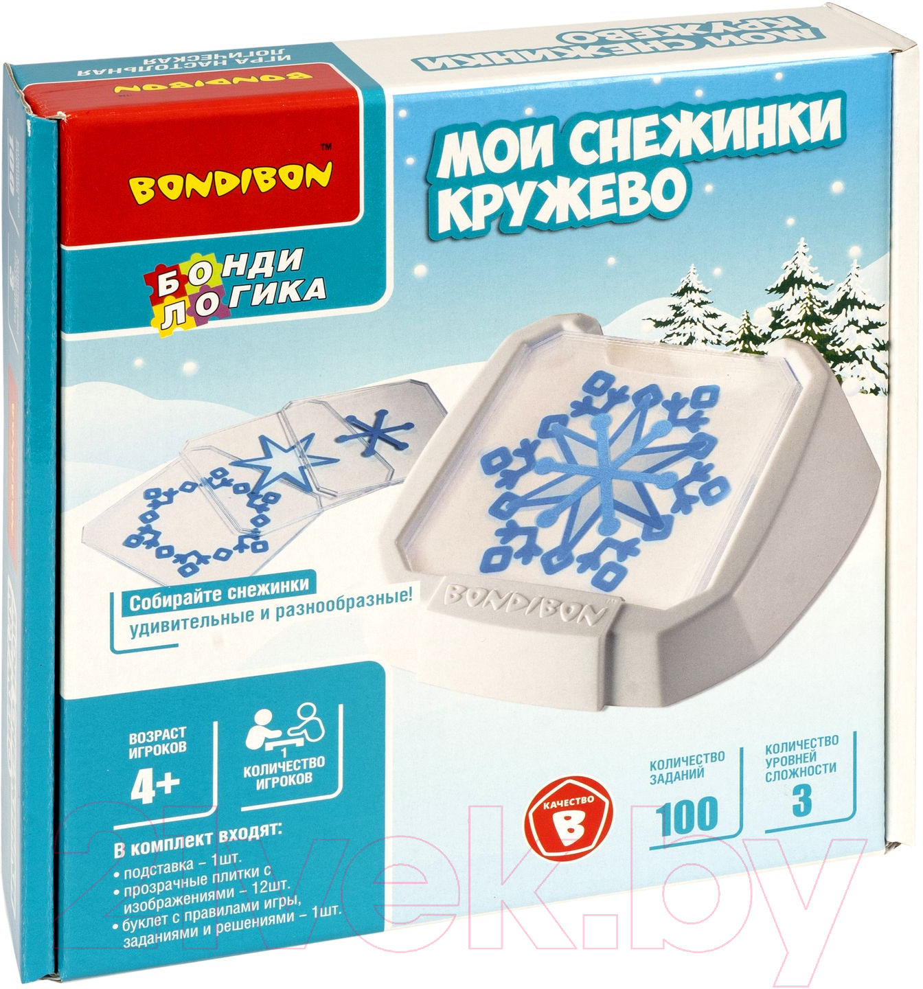 Игра-головоломка Bondibon Мои снежинки. Кружево / ВВ5078