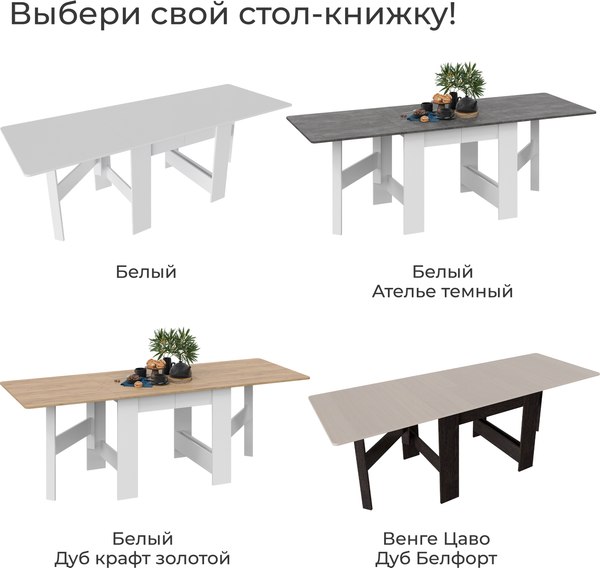 Стол-книга ТриЯ Тип 2 (белый)