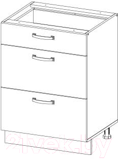 Шкаф-стол кухонный Anrex Alesia 3S/60-F1 (серый/сосна винтаж)