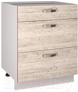 Шкаф-стол кухонный Anrex Alesia 3S/60-F1 (серый/сосна винтаж)