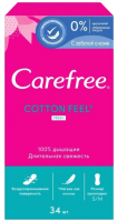 Прокладки ежедневные Carefree Cotton Fresh Feel с ароматом свежести (34шт) - 