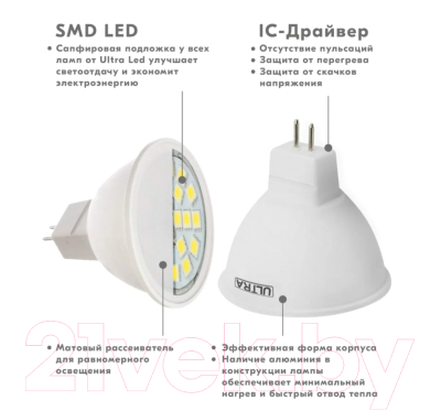 Изображение товара Лампа Ultra LED-MR16-8.5W-3000K