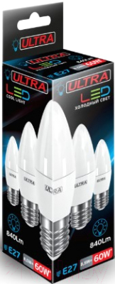 Лампа Ultra LED-С37-8.5W-E27-4000K