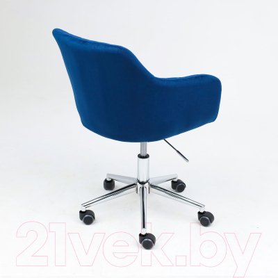 Кресло офисное AksHome Sark (синий велюр/хром)