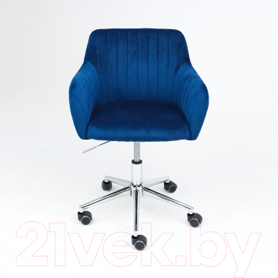Кресло офисное AksHome Sark (синий велюр/хром)