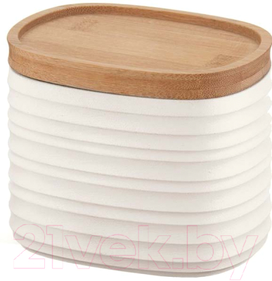 Емкость для хранения Guzzini Tierra с бамбуковой крышкой / 181801156 (молочно-белый)