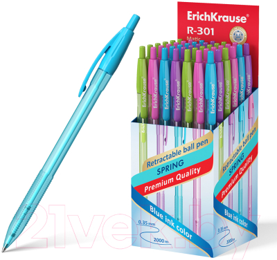 Изображение товара Ручка шариковая Erich Krause R-301 Spring Matic / 53344 (синий)