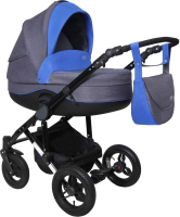 Детская универсальная коляска Siger Adelante 2 в 1 / KLS0019 (темно-серый/синий) - 