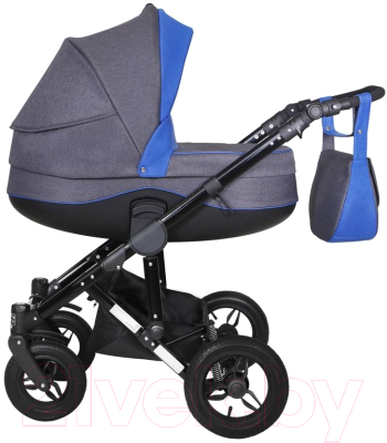Детская универсальная коляска Siger Adelante 2 в 1 / KLS0019 (темно-серый/синий)