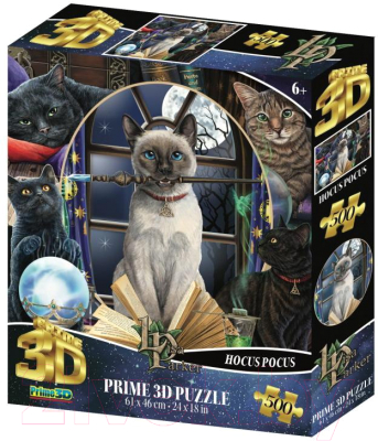 Пазл Prime 3D Super 3D Коллаж Магия кошек / 32564