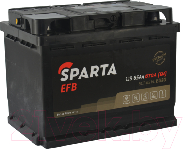 Автомобильный аккумулятор SPARTA EFB 6СТ-65 Евро 670A (65 А/ч)