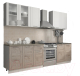 Готовая кухня Eligard Виктория 2.0 (рамка белый структурный/рамка дуб монтерей/венге серебристый) - 