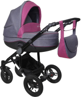 Детская универсальная коляска Siger Adelante 2 в 1 / KLS0018 (темно-серый/фиолетовый) - 