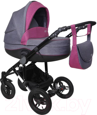 Детская универсальная коляска Siger Adelante 2 в 1 / KLS0018 (темно-серый/фиолетовый)