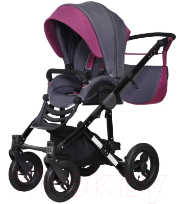 Детская универсальная коляска Siger Adelante 2 в 1 / KLS0018 (темно-серый/фиолетовый)