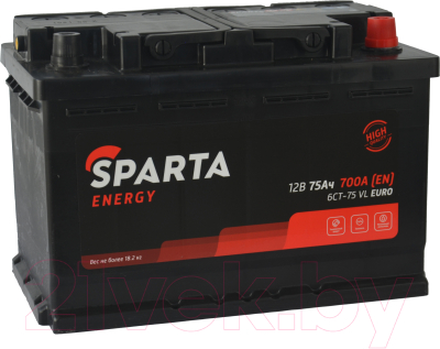 Автомобильный аккумулятор SPARTA Energy 6СТ-75 Евро 700A (75 А/ч)