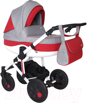Детская универсальная коляска Siger Marco 2 в 1 / KLS0021 (светло-серый/светло-красный)