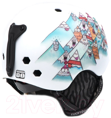 Шлем горнолыжный Luckyboo Future / 50171 (M, белый/горы)