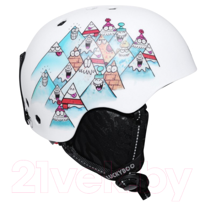 Шлем горнолыжный Luckyboo Future / 50171 (M, белый/горы)