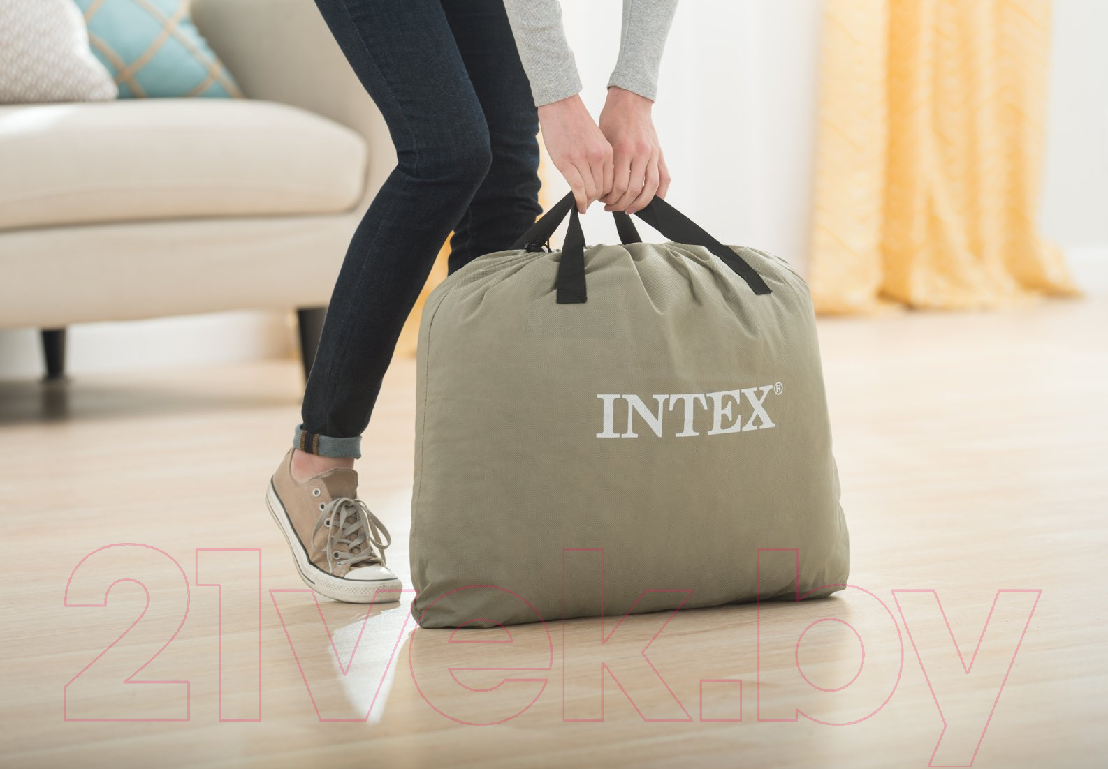 Надувная кровать Intex Twin Deluxe Pillow Rest 64132ND (42x99x191) — фото 6