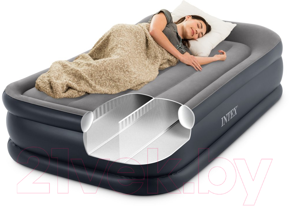 Надувная кровать Intex Twin Deluxe Pillow Rest 64132ND