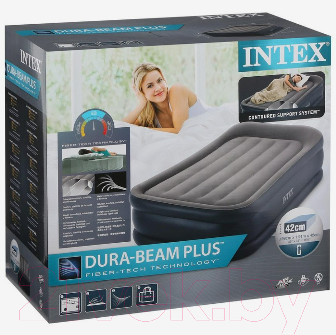 Надувная кровать Intex Twin Deluxe Pillow Rest 64132ND