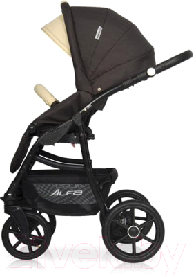 Детская универсальная коляска Riko Basic Alfa Ecco 2 в 1 (08/коричневый/бежевый)