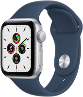 Умные часы Apple Watch SE GPS 40mm / MKNY3 (алюминий серебристый/синий) - 