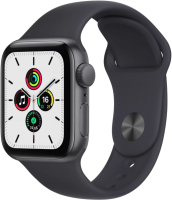 Умные часы Apple Watch SE GPS 40mm / MKQ13 (алюминий графит/темная ночь) - 