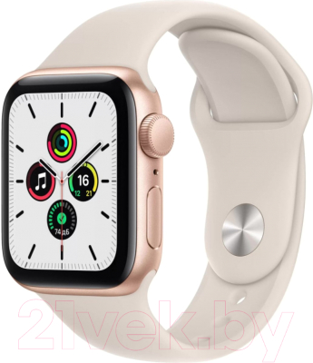Умные часы Apple Watch SE GPS 44mm / MKQ53 (алюминий розовое золото/сияющая звезда)