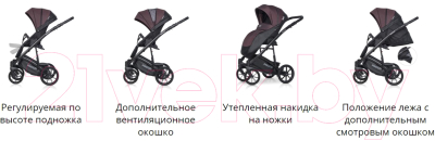 Детская универсальная коляска Riko Basic Pacco 2 в 1 (02/розовый/черный)