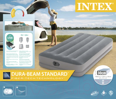 Надувная кровать Intex Twin Dura-Beam Prestige Airbed W 64112 (191x99x30, насос)