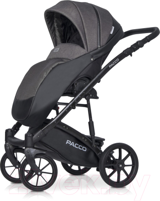 Детская универсальная коляска Riko Basic Pacco 3 в 1 (04/темно-серый/черный)