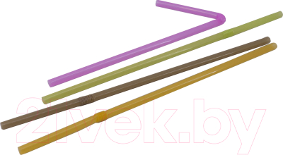 Набор одноразовых трубочек Gecko Гофрированная (250шт, цветной)