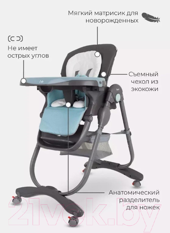 Стульчик для кормления Rant Cafe / RH300 (cерый/синий) — фото 12