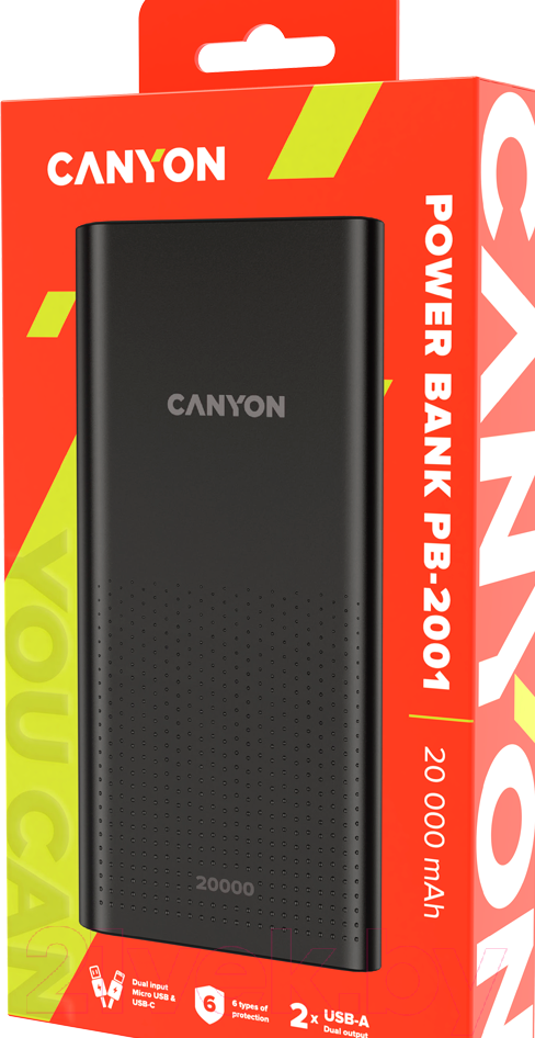 Портативное зарядное устройство Canyon PB-2001 / CNE-CPB2001B