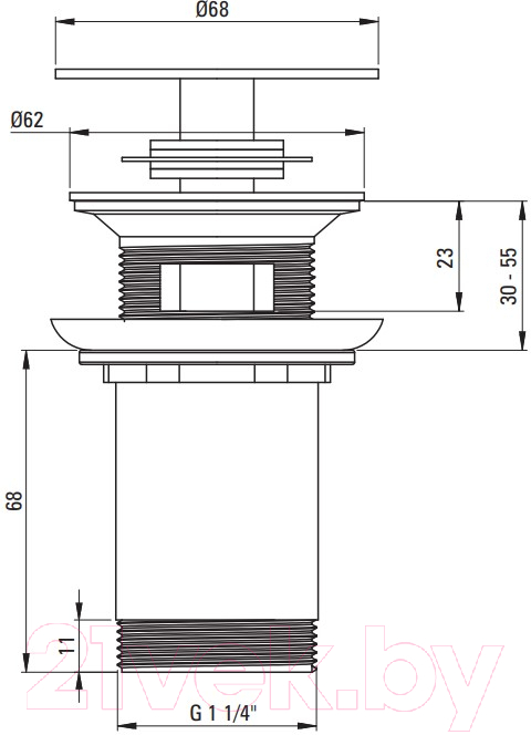 Донный клапан Deante NHC Z10U (Click-Clack)