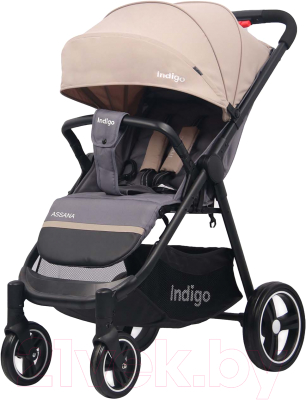 Детская прогулочная коляска INDIGO Assana (серый/бежевый)