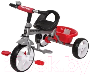 Трехколесный велосипед с ручкой Moby Kids Blitz 10x8 EVA / 646210 (красный)