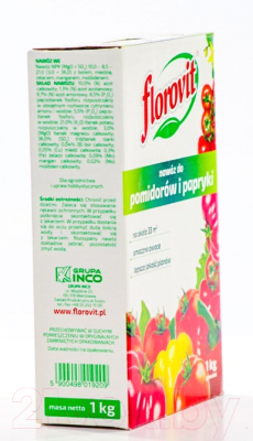Удобрение Florovit Для томатов и перца гранулированное (1кг, коробка)