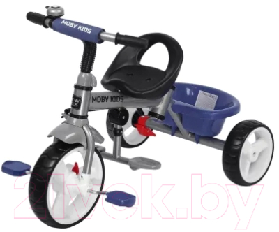Трехколесный велосипед с ручкой Moby Kids Blitz 10x8 EVA / 646230 (синий)