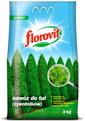 Удобрение Florovit Для туй гранулированное (3кг, мешок)