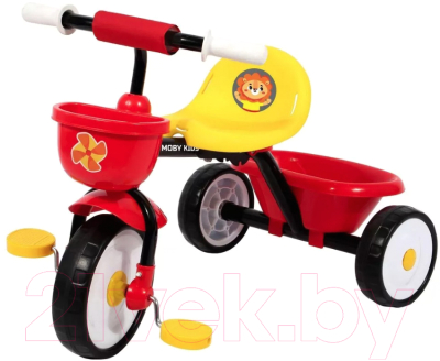Трехколесный велосипед Moby Kids Primo Львенок / 646235 (красный/желтый)