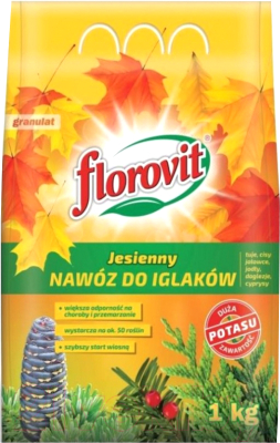 Удобрение Florovit Для хвойных осенний гранулированное (1кг, мешок)