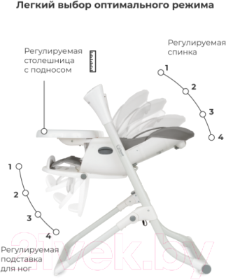 Стульчик для кормления Rant Melody / RS201 (Mineral Silver)