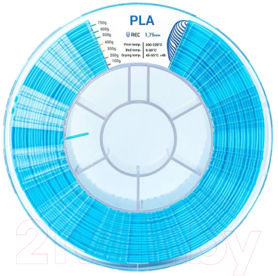 Пластик для 3D-печати REC PLA 1.75мм 750г / 33088 (голубой)