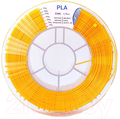 Пластик для 3D-печати REC PLA 1.75мм 750г / 33090 (золотой)
