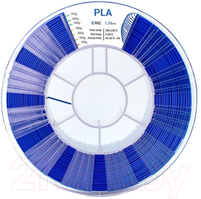 Пластик для 3D-печати REC PLA 1.75мм 750г / 33095 (синий)