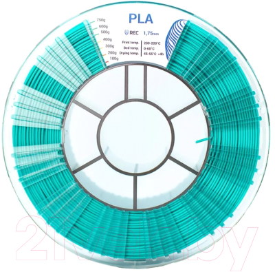 Пластик для 3D-печати REC PLA 1.75мм 750г / 33099 (бирюзовый)