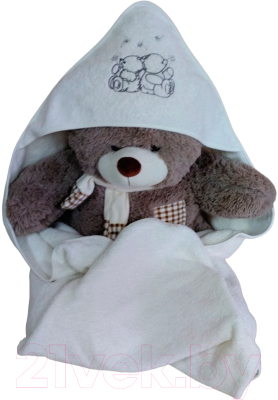Полотенце с капюшоном Goodness Детское 100x100 (белый/мишки)